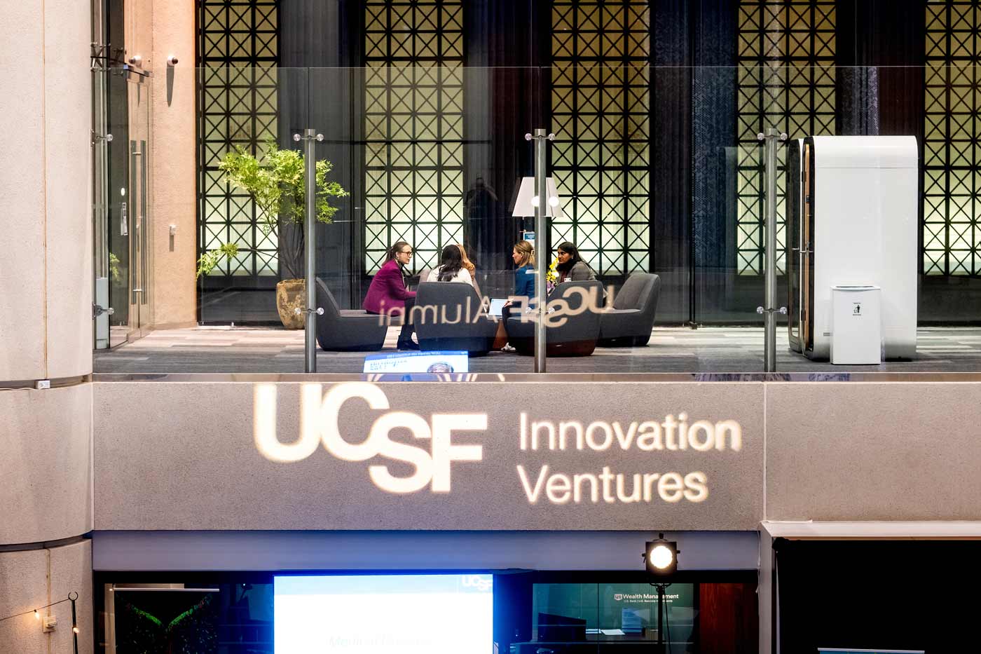 View of a common area in a UCSF building
