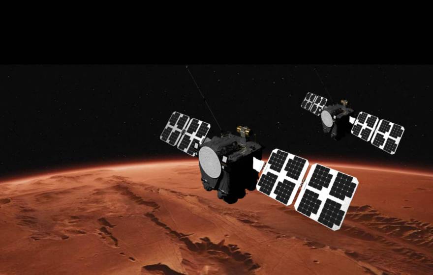 Two satellites orbit Mars
