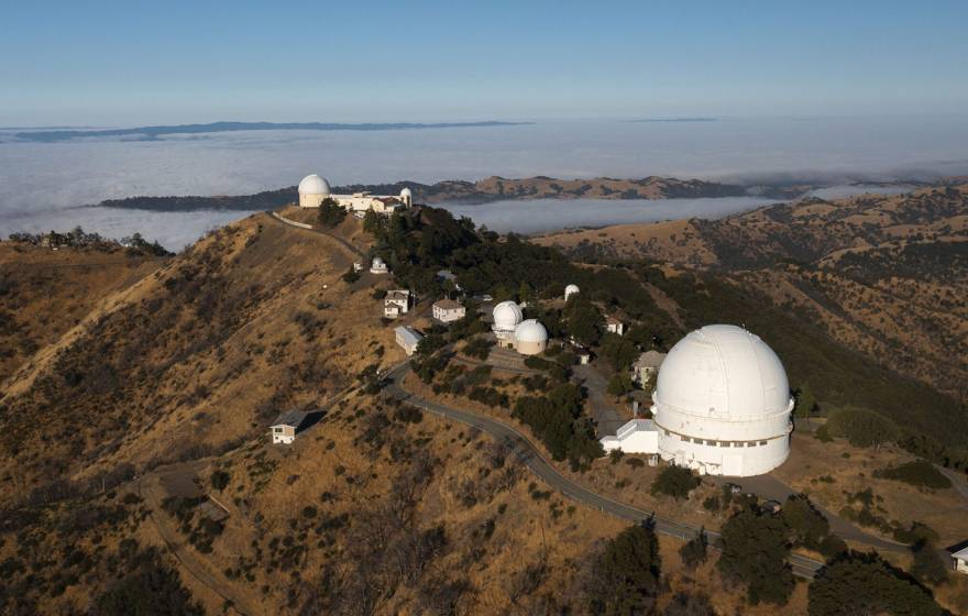 Lick Observatory is located on the summit of Mt. Hamilton in the Diablo Range east of San Jose.
