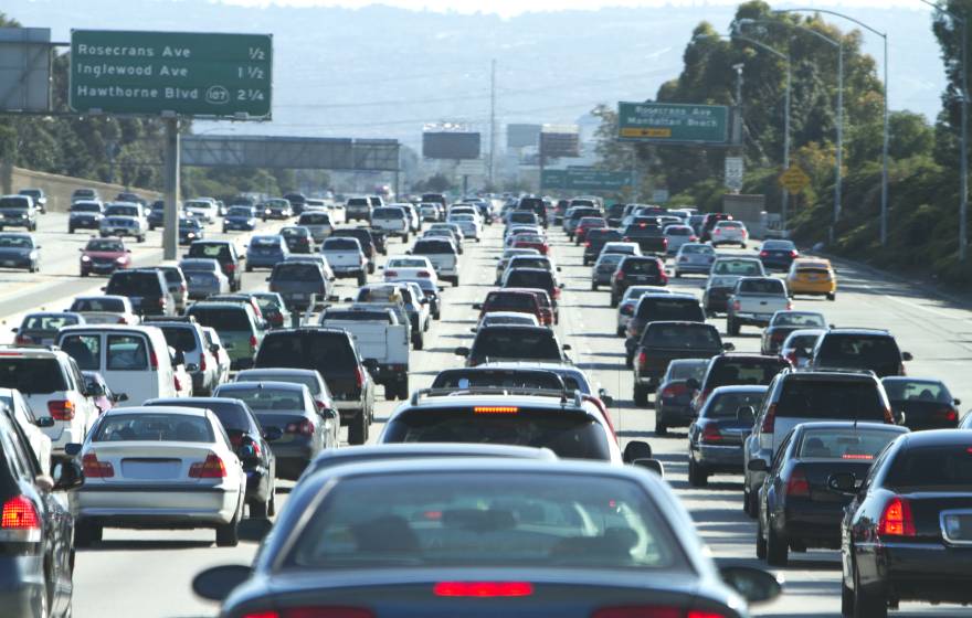 View of a traffic jam on 405