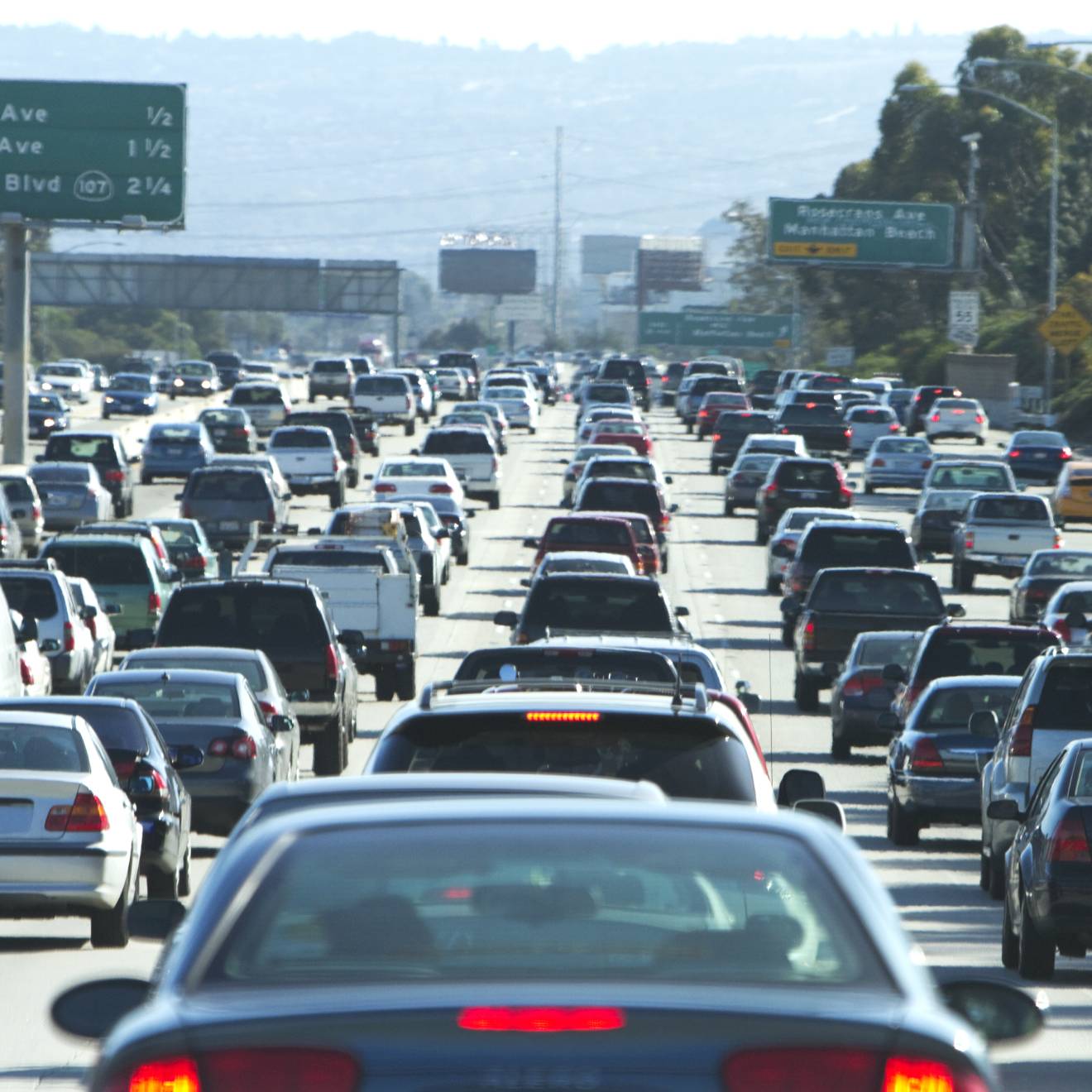View of a traffic jam on 405